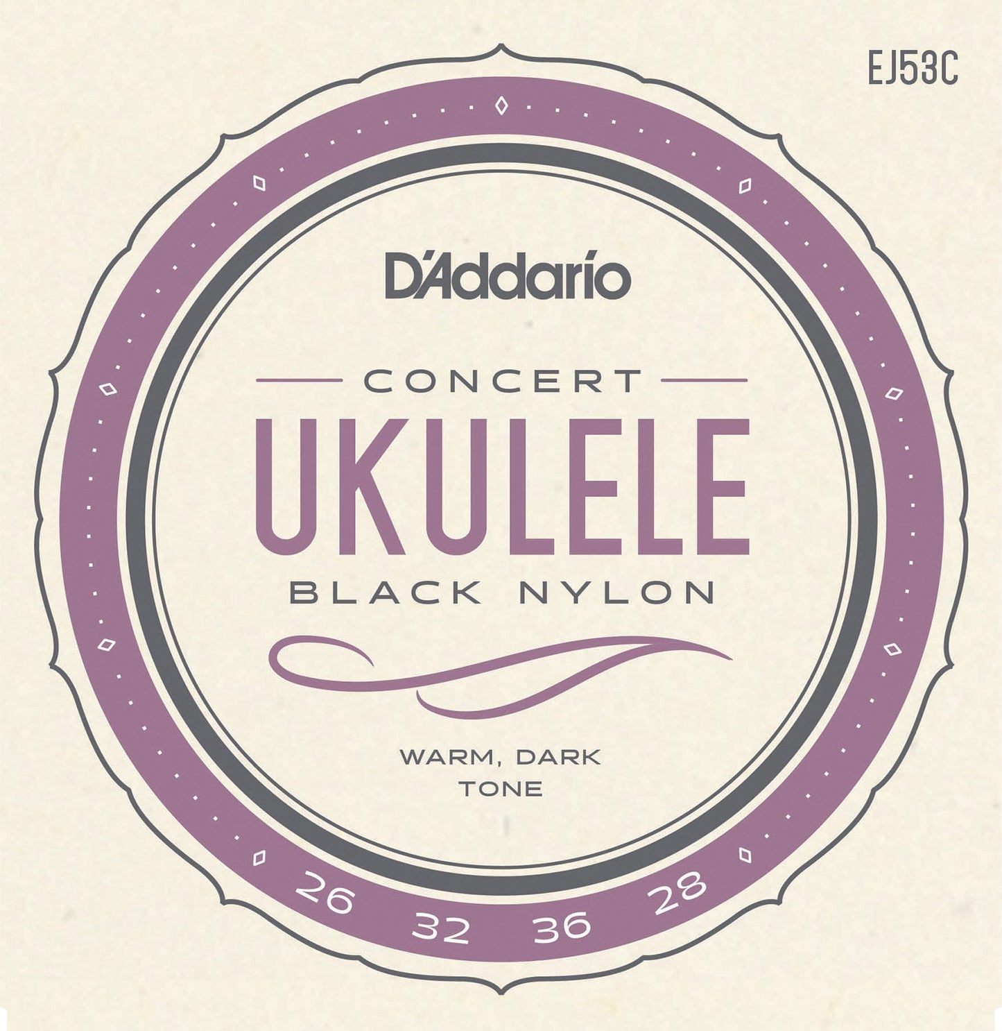D'Addario - Svart nylon - Konsert - EJ53C