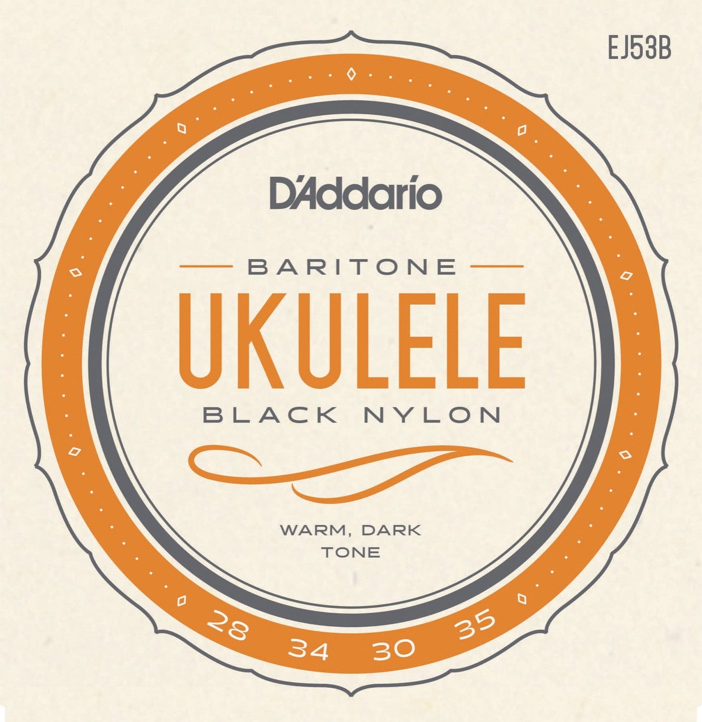 Svart nylon - Strängar till barytonukulele