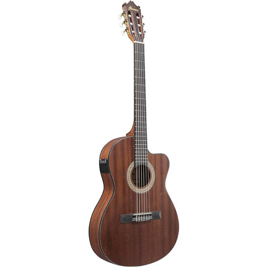 Klassisk nylonsträngad gitarr med cutaway och mikrofon