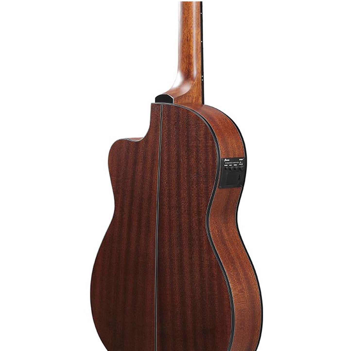 Klassisk nylonsträngad gitarr med cutaway och mikrofon