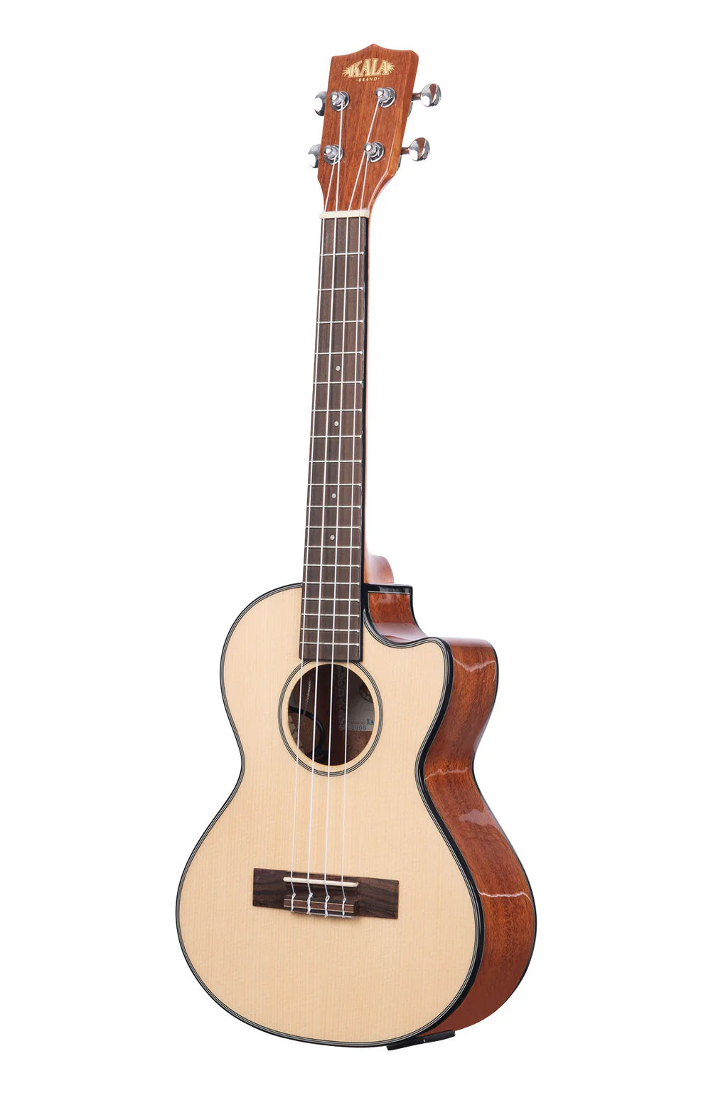 Tenorukulele med solid granlock, mahognykropp, cutaway och EQ