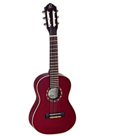 1/4 storlek klassisk gitarr - Gran - Naturlig satängfinish, Vinröd