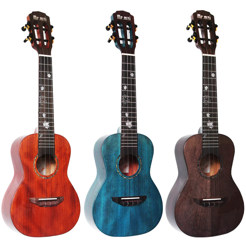 Färgrik solid mahogny – Konsertukulele