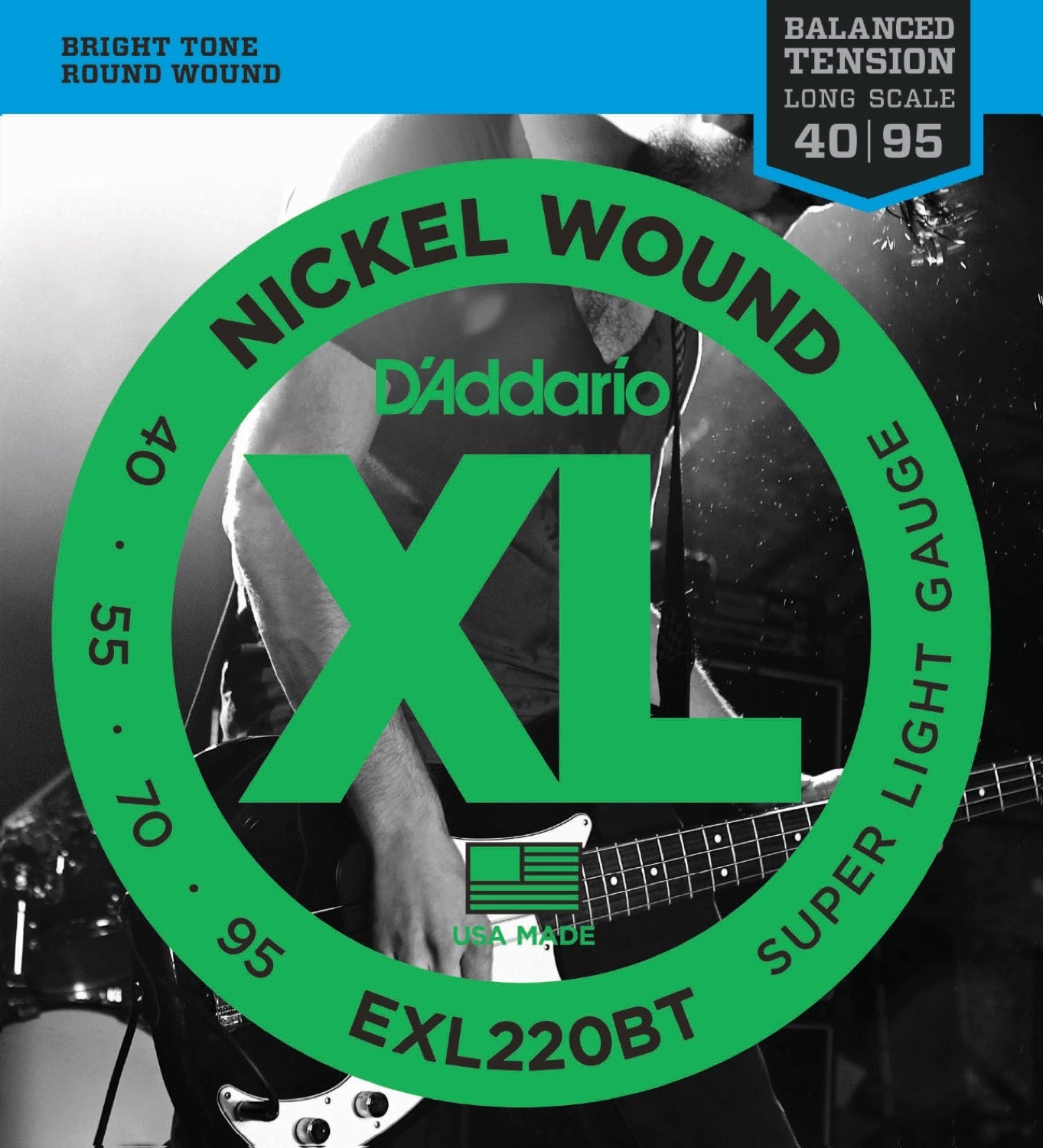 XL Nickel Wound - 4-strängsset - Long Scale