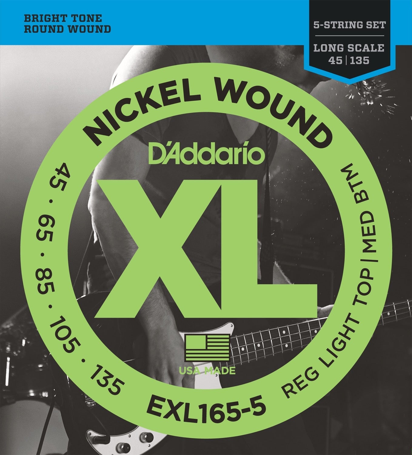 XL Nickel Wound – 5-strängat set – Long Scale