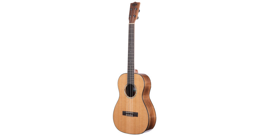 KALA KA-SCAC-B - Glans Solid Cedar Top Acacia Baryton Ukulele, med väska (UB-B)